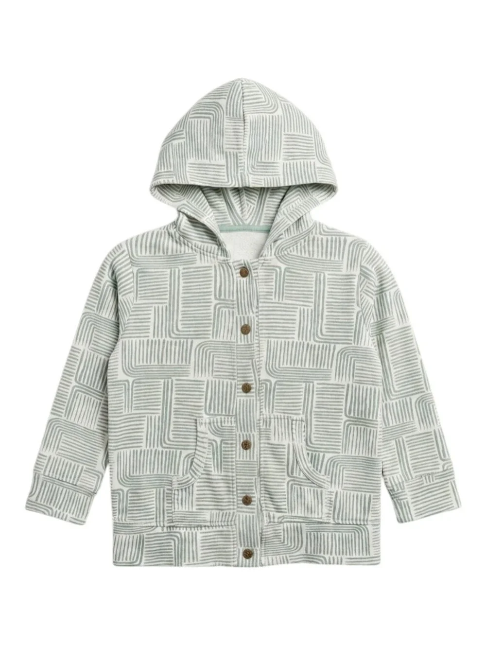 Kate Quinn Kids Cream Green Lightweight Jacket Sweater Hood School Girls Size 6